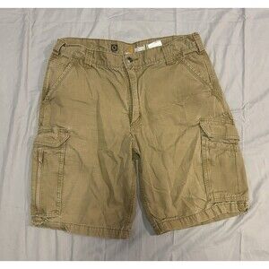 Carhartt Force Cargo Shorts Mens 36 Brown Ripstop Canvas Zip Pocket Relaxed Fit